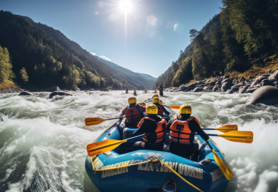 incentive
équipe faisant du rafting